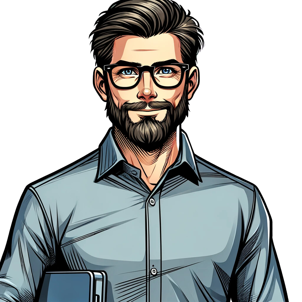 Portrait Peter Hethely - comic style - ohne Hintergrund